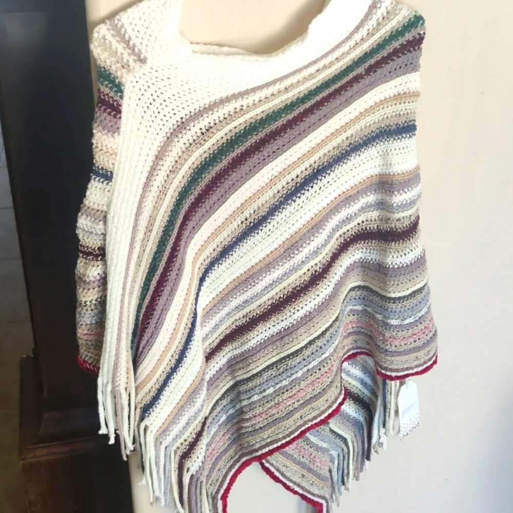 Striped poncho